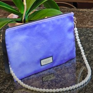 Gucci Purple Clutch with Faux Pearl Strap added